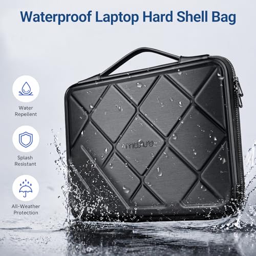 MOSISO Laptop Case 16 inch, 15-15.6 inch Laptop Sleeve Waterproof Shockproof Computer Bag Compatible with MacBook HP Dell Lenovo, Checkered EVA Carrying Case Computer Bag Hard Shell with Handle, Black