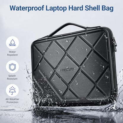 MOSISO Laptop Case 16 inch, 15-15.6 inch Laptop Sleeve Waterproof Shockproof Computer Bag Compatible with MacBook HP Dell Lenovo, Checkered EVA Carrying Case Computer Bag Hard Shell with Handle, Black