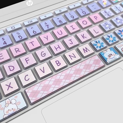 Cute Silicon Keyboard Cover Skin for HP Chromebook 11 x360 11.6", Chromebook 11 G2/G3/G4/G5/G6 EE/G7 EE 11.6’’,HP Chromebook 14-ca 14-ak14-X Series, HP Chromebook 14 G2 G3 G4 G5, Cute Bunny - color: Cute Bunny