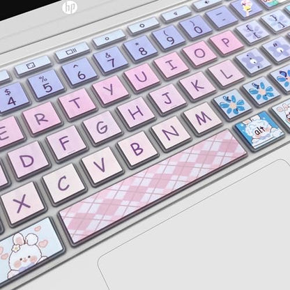 Cute Silicon Keyboard Cover Skin for HP Chromebook 11 x360 11.6", Chromebook 11 G2/G3/G4/G5/G6 EE/G7 EE 11.6’’,HP Chromebook 14-ca 14-ak14-X Series, HP Chromebook 14 G2 G3 G4 G5, Cute Bunny - color: Cute Bunny