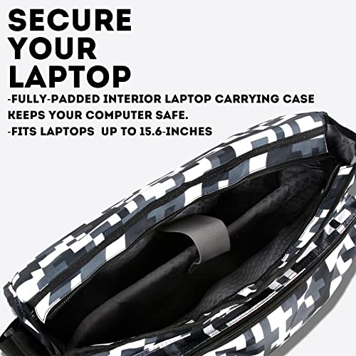 J World New York Thomas Laptop Messenger Bag for Women & Men. Kids Computer Bookbag - color: Camo