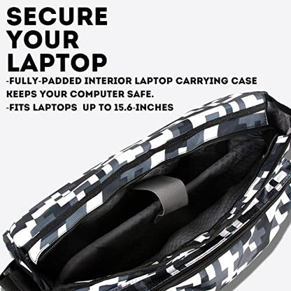 J World New York Thomas Laptop Messenger Bag for Women & Men. Kids Computer Bookbag - color: Camo