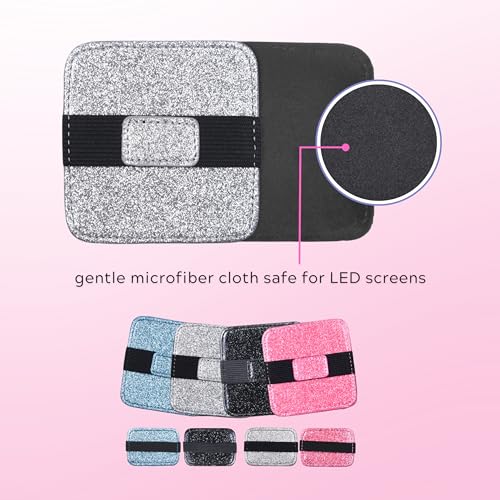Eco-Fused 8X Screen Cleaning Pads - Microfiber Cleaning Cloth Pads - Screen Cleaner Screen Wipes for Electronics - Glasses Cleaning Cloths - Tablets, Laptops, Tv, Smartphones - color: Glitter - 8 Pack
