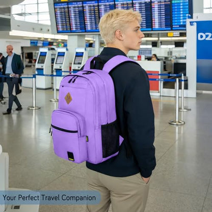 Goloni Lightweight Laptop Backpack 1.1Lbs, 26L Wear-Resistant Water Resistant Backpack with Laptop Compartment for Men Women - color: Purple