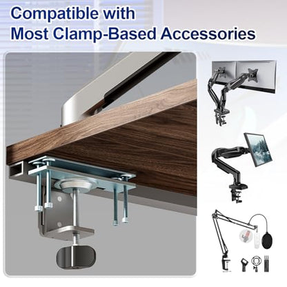 Pugala Computer Under Desk Clamp Mount, Under Table Metal Desk Accessories, Suitable for Different Tables, Adjustable