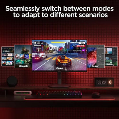 KOORUI 27" 4K Gaming Monitor - Dual Mode UHD 160Hz or FHD 320Hz, Fast IPS 1ms, FreeSync Premium & G-SYNC Compatible, HDMI 2.1/DP 1.4, HDR400, Height/Pivot/Tilt Adjustable, PC & Console Ready, G2741L - size: 27" Dual Mode (4K 160Hz / FHD 320Hz)