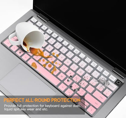 Keyboard Cover for Dell Latitude 5420 5430 5440 5450 3440 3450 14-in, Latitude7420 7430 7440 7450 7410 9420 9430 14, Latitude 16" 7650 7640, Latitude 9510 9520 7520 2025-2022, Ombre Pink - color: Ombre Pink