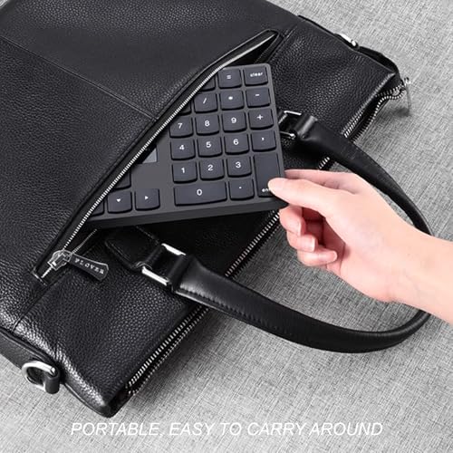Gugxiom Bluetooth Number Pad, 2.4G Numeric Keypad Numpad, 35 Keys, Rechargeable Financial Accounting Numeric Pad for Laptop Desktop PC (Black)