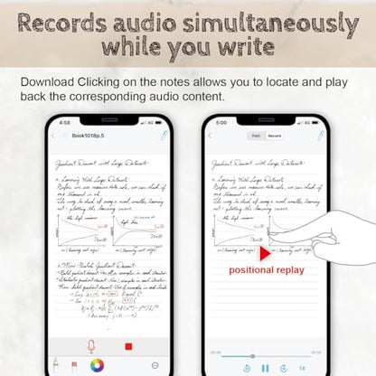 Smart Pen+Mini notebok, Digital Pen Real-time Sync for Digitizing, Storing, and Sharing Notes, Ideal Smart Pen for Note Taking, Drawing, Classroom, Offices, Compatible with Android and iOS