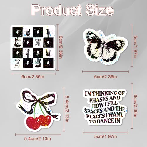Downtown Girl Stickers for Adults - 50 Pcs Aesthetic Y2k Holographic Stickers, Waterproof Scrapbook Sticker for Women, Vinyl Decals for Laptop Water Bottle Journal Card, Party Favors - style: Downtown Girl