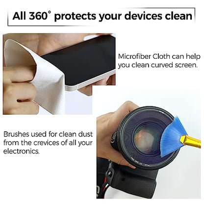 Phone Screen Cleaner Spray,Laptop Touchscreen Mist Cleaning Spray for Monitor Tablet TV Tesla OLED Screen Sunglasses - with 20ml Refill, Brush & Wipe Tool - Blue - color: blue18ml