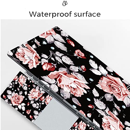 Laptop Skin Sticker,13.3 14 15 15.4 15.6 inch Laptop Skins,Universal Vinyl Decal,Dustproof Scratch Resistant Reusable Cover Protector with Free 2 Wrist Pads (Flower 2) - color: Flower 2