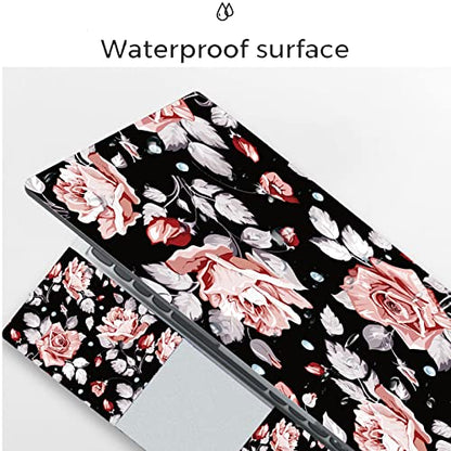 Laptop Skin Sticker,13.3 14 15 15.4 15.6 inch Laptop Skins,Universal Vinyl Decal,Dustproof Scratch Resistant Reusable Cover Protector with Free 2 Wrist Pads (Pink Flower) - color: Pink Flower