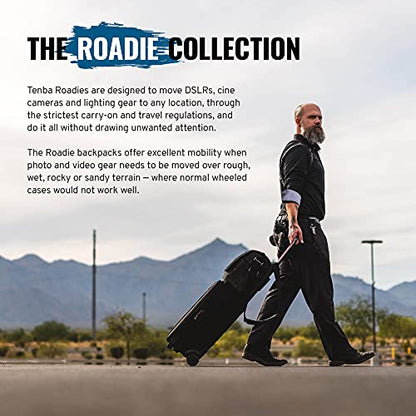 Tenba Roadie Carry-on Compatible Hybrid Roller 21 Rolling case for DSLR and Mirrorless Cameras and Lenses Plus a 17-inch Laptop – Black (638-713)