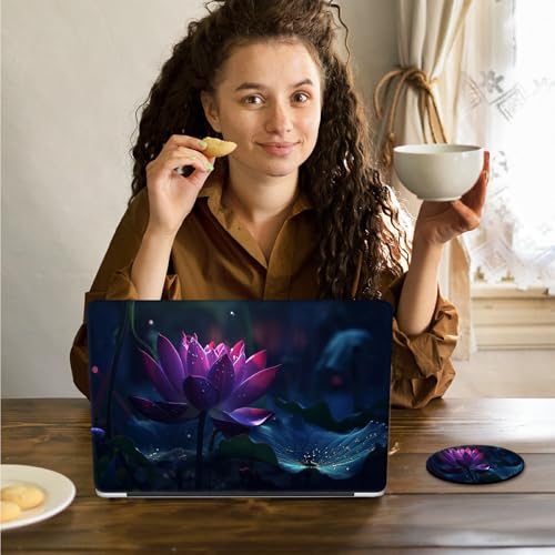 Laptop Skin Sticker Decal 15.6 Inch,12 13 13.3 14 15 15.6 in Laptop Netbook Skins for Notebook,Art Decal Removable Waterproof Scratch Resistant,Universal Vinyl Cover,Pink Lotus Cute - color: Pink Lotus Cute