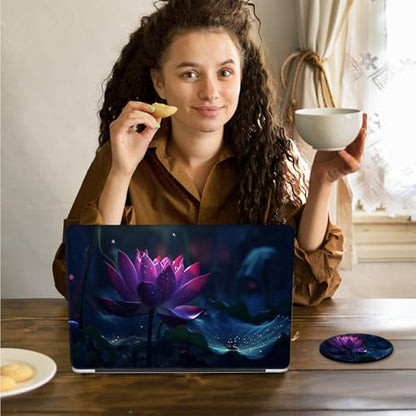 Laptop Skin Sticker Decal 15.6 Inch,12 13 13.3 14 15 15.6 in Laptop Netbook Skins for Notebook,Art Decal Removable Waterproof Scratch Resistant,Universal Vinyl Cover,Pink Lotus Cute - color: Pink Lotus Cute