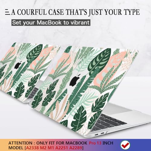 CISSOOK Palm for MacBook Pro 13 inch Case 2025-2020 Release M2 Chip A2338 M1 A2251 A2289 with Touch Bar, Tropical Hard Shell Case with Keyboard Cover for MacBook Pro 13, Tropical Palm Leaves - color: Pro13inch-Tropical Palm leaves