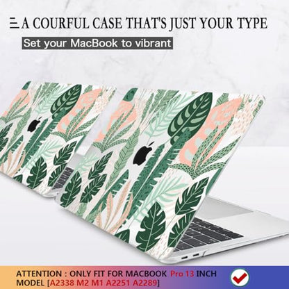 CISSOOK Palm for MacBook Pro 13 inch Case 2025-2020 Release M2 Chip A2338 M1 A2251 A2289 with Touch Bar, Tropical Hard Shell Case with Keyboard Cover for MacBook Pro 13, Tropical Palm Leaves - color: Pro13inch-Tropical Palm leaves