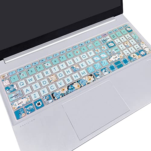 Silicone Keyboard Cover for 15.6 HP Laptop 15-fc 15-fd 15t-fd 15z-fc/HP Pavilion 15-eg 15t-eg 15-eh 15-er, 17z-ca 17-cn 17-cp 17z-cp Model Series,Peony - color: Peony