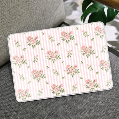 MEEgoodo Printed Case for New MacBook Neo 13 Case inch 2026 Release Model A3404, Laptop Hard Shell with Keyboard Cover & Screen Protector & USB-C Adapter, Pink Stripes&Roses - color: Pink Stripes&Roses