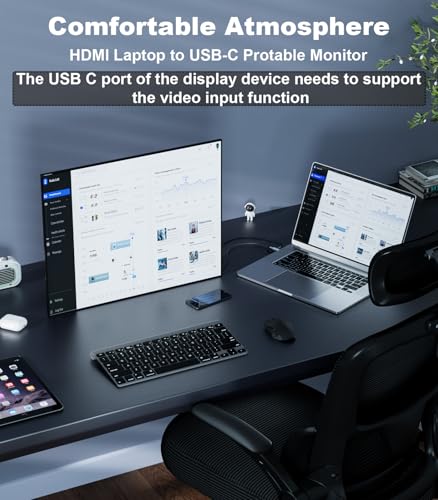 HDMI to USB C Adapter 4K60Hz, Unidirectional HDMI Male to USB C Female for Portable Monitor, AR Glasses XREAL One/Air 2 Pro/VITURE Pro/Rokid, PS4/5, Xbox, Switch, ROG Ally, Steam Deck-1Pack