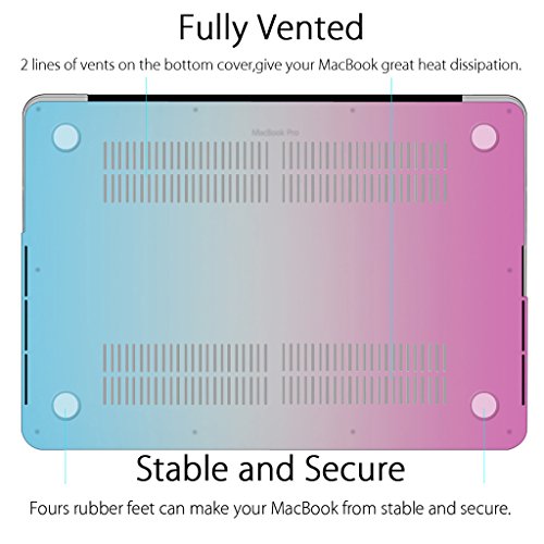 UESWILL Matte Hard Shell Case Cover Compatible with MacBook Pro (Retina, 13 inch, Early 2015/2014/2013/Late 2012), Model A1502/A1425, No CD-ROM, No USB-C, Rainbow - color: Rainbow, size: MacBook Pro 13" Retina A1502/A1425