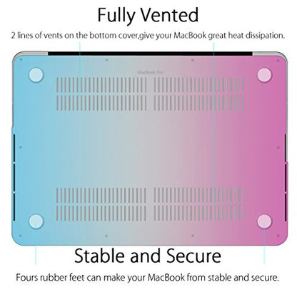 UESWILL Matte Hard Shell Case Cover Compatible with MacBook Pro (Retina, 13 inch, Early 2015/2014/2013/Late 2012), Model A1502/A1425, No CD-ROM, No USB-C, Rainbow - color: Rainbow, size: MacBook Pro 13" Retina A1502/A1425