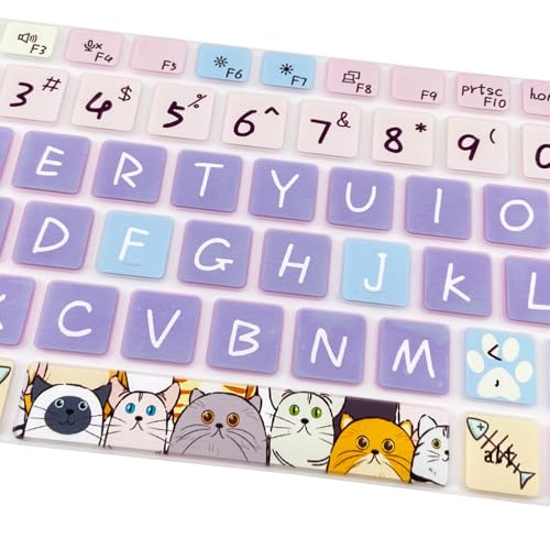 Silicone Keyboard Cover Skin for Dell Latitude 3000 3340 13.3"(2023)/ 5320 5330 5340 5350 13.3"/ 7320 7330 7340 7350,Cute Cat - color: Cute Cat