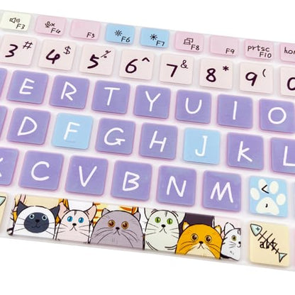 Silicone Keyboard Cover Skin for Dell Latitude 3000 3340 13.3"(2023)/ 5320 5330 5340 5350 13.3"/ 7320 7330 7340 7350,Cute Cat - color: Cute Cat