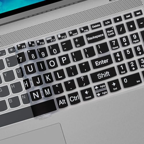 Large Print Keyboard Cover for Lenovo Yoga 7i 15.6" 16", IdeaPad 3/IdeaPad 3i 15.6 17.3, IdeaPad 5/IdeaPad 5i 15.6 17.3, IdeaPad Flex 5/Flex 5 15.6, Yoga Slim 7 15, IdeaPad Slim 7 15.6, ThinkBook 15 - color: Bold black