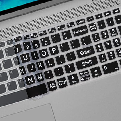 Large Print Keyboard Cover for Lenovo Yoga 7i 15.6" 16", IdeaPad 3/IdeaPad 3i 15.6 17.3, IdeaPad 5/IdeaPad 5i 15.6 17.3, IdeaPad Flex 5/Flex 5 15.6, Yoga Slim 7 15, IdeaPad Slim 7 15.6, ThinkBook 15 - color: Bold black