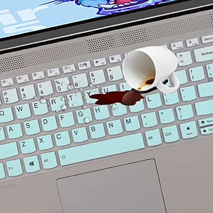 Keyboard Cover for Lenovo IdeaPad 1/IdeaPad 1i 15.6 inch Laptop 15IGL7 15ADA07 15IAU7 15ALC7 15IJL7, New Lenovo IdeaPad 1 15IGL7 15.6 inch US Layout Keyboard Cover Skin-OmbreMint - color: OmbreMint