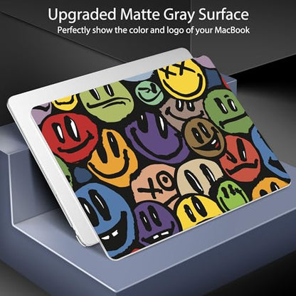 for 2026 MacBook Air 13-inch Laptop Case M5 2026 M4 2025 M3 2024 M2 2022 Release Model A3449 A3240 A3113 A2681, Hard Shell Cover for MacBook Air 13.6 inch, Happy Emoji - color: Happy Emoji