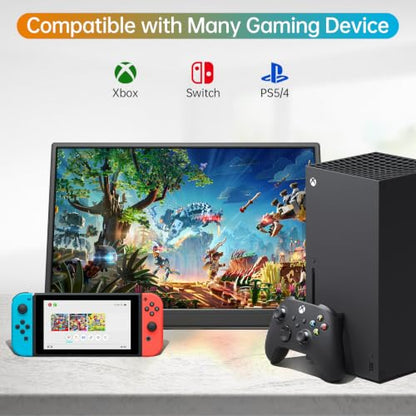 Portable Monitor 16.0inch FHD 1920 * 1200P USB C HDMI Ultra-Slim IPS Travel Display & Speakers, HDR Plug&Play, External Monitor for Laptop PC, Phone, Mac