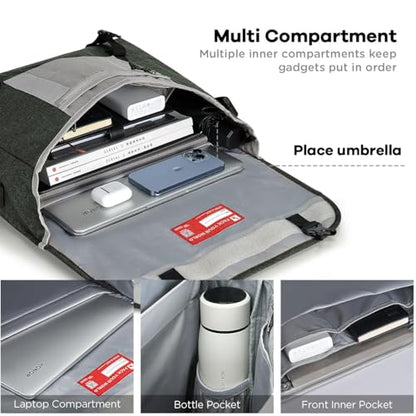 OIWAS Messenger Bag for Men, 15.6 Inch Laptop Satchel Crossbody Bag, Green | Padded laptop sleeve; built-in bottle holder & reflective safety strips; large shoulder bag for college, work, travel - color: 15.6 Inch-green