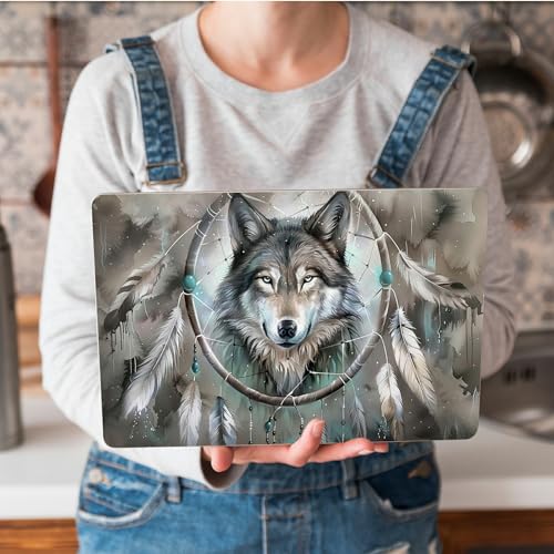 Universal Laptop Skin Sticker with 2 Wrist Pad Skins, Waterproof Scratch Resistant Vinyl Laptop Cover Decal, Cut to Fit for 11–15.6 Inch MacBook HP Dell Lenovo, Dream Wolf - color: Dream Wolf