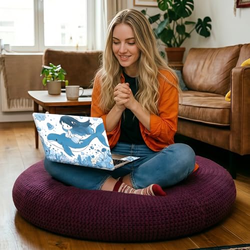 Dreamy Whale Flight Universal Laptop Skin Sticker 3PCS, Protective Decal Trim-to-Fit 11.6" 13.3" 14" 15.6" Laptop Vinyl Cover, Removable Anti-Scratch Computer Decal Protector - color: Dreamy Whale Flight