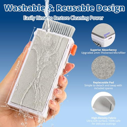 Upgraded Keyboard Cleaning Kit, 32PCS Electronics Cleaner Tool with Dust Cleaning Putty, Microfiber Cloth, Wipes-Cleaning Set for iPhone, AirPods, iPad, Laptop, PC Screen, Monitor, Camera