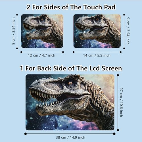 Universal Laptop Skin Sticker with 2 Wrist Pad Skins, Waterproof Scratch Resistant Vinyl Laptop Cover Decal, Cut to Fit for 11–15.6 Inch MacBook HP Dell Lenovo, Dinosaur - color: Dinosaur