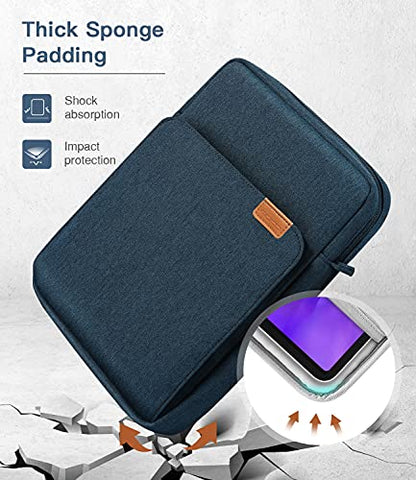 MoKo 9-11 Inch Tablet Sleeve Bag Handle Carrying Case with Shoulder Strap | Fits iPad Pro/Air/A16 11-inch, iPad 10th 10.9, iPad 9/8/7th 10.2, iPadAir 5/4th 10.9 and Tab S8/S9 11-inch, Indigo - color: Indigo, size: 9-11 inch