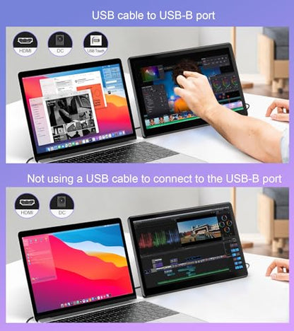15.6 Inch 1080P IPS Industrial Touchscreen Portable Monitor | Full HD IPS touch screen with HDMI/VGA/DVI/USB touch, 75x75 VESA mount for laptop PC, built-in speakers, for Ras Pi POS Kiosk - size: 15.6-inch