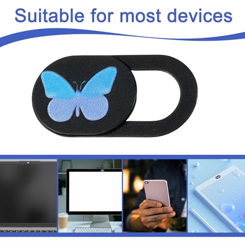 6 Pcs Webcam Cover Slide Butterfly Design Ultra-Thin Laptop Camera Cover 0.73''x0.35'' Slide Web Cam Privacy Blocker for Laptop Desktop Computer Smartphone Tablet to Protect Your Privacy and Security