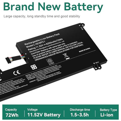 Futurebatt L16C6PC1 Laptop Battery Replacement for Lenovo Yoga 720-15Ikb Series Notebook L16M6PC1 L16L6PC1 5B10M53745 5B10M53743 5B10M53744 11.52V 72Wh 6268mAh - size: L16C6PC1 11.61 5.51 0.98in