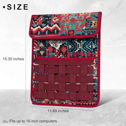 Gexmil Laptop Sleeve 16 inch, 15-15.6 Inch Laptop Cover Compatible with MacBook Pro 16 M4 M3 M2 M1, HP Acer Dell Lenovo ASUS Notebook, Computer Sleeve Bag with Pocket,Red Painting - color: Red Canvas, size: 16 Inch