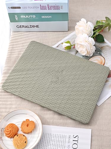 Seorsok Compatible with MacBook Pro 13 inch Case M2 2023,2022,2021-2016 A2338 M1 A2251 A2289 A2159 A1989 A1708 A1706,Elegant Leather Plastic Hard Case&Keyboard Cover,Flaxen Woven Fabric No Logo Cutout - color: Flaxen, size: Pro 13 (A2338 M1 A2251 A2289 A2