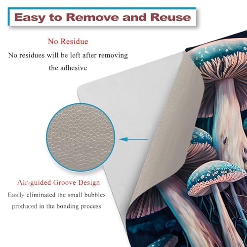 Laptop Decal Sticker Skin for 12" 13.1" 13.3" 14" 15" 15.4" 15.6" Netbook | Vinyl Art Skin Sticker Cover Notebook PC Protector ( 2 Wrist Pad Included), Removable Reusable, Mushroom - color: Mushroom Pattern
