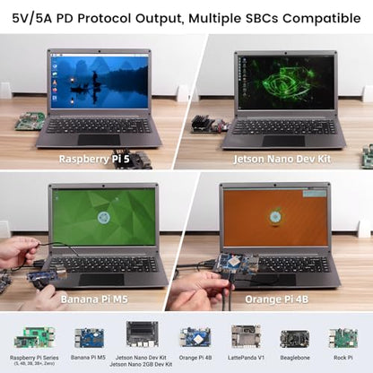 ELECROW 14 Inch Portable Monitor with Keyboard with RPi5 & Jetson Adapters | 1080P Lapdock Display with Built-in Battery Compatible with Raspberry Pi, PC, Phone, Mac, Game Console
