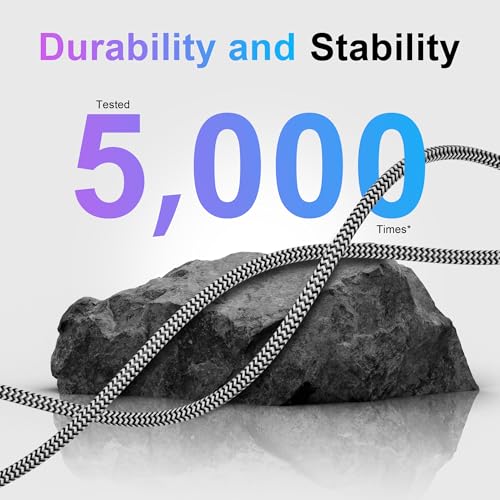 6FT USB C Cable 90 Degree, USB C 3.1 Gen 2 Cable, 4K Monitor Video Output, 10Gbps High Speed Data Transfer, 100W Fast Charging, Compatible with iPhone 17, MacBook, Dell XPS, CarPlay, Portable Monitor - size: 6FT