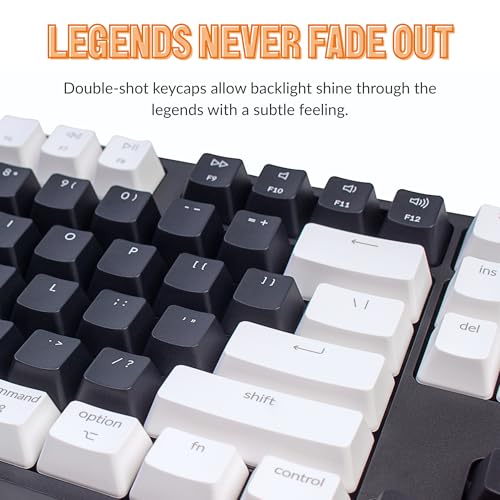 Keychron C2 Full Size 104 Keys Wired Mechanical Gaming Keyboard for Mac Layout, Gateron G Pro Brown Switch/White LED Backlight/Double Shot ABS Keycaps/USB C Computer Keyboard for Windows Laptop