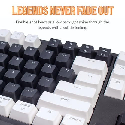 Keychron C2 Full Size 104 Keys Wired Mechanical Gaming Keyboard for Mac Layout, Gateron G Pro Brown Switch/White LED Backlight/Double Shot ABS Keycaps/USB C Computer Keyboard for Windows Laptop
